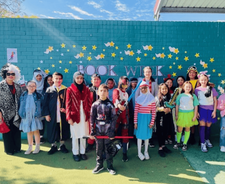 Photo of students dressed up as book characters for Book Week.